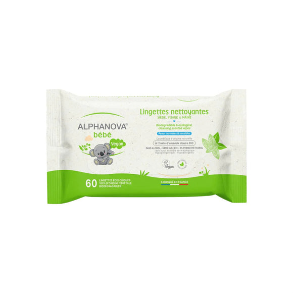 Alphanova Bébé Cleansing Wipes - 60 Pcs