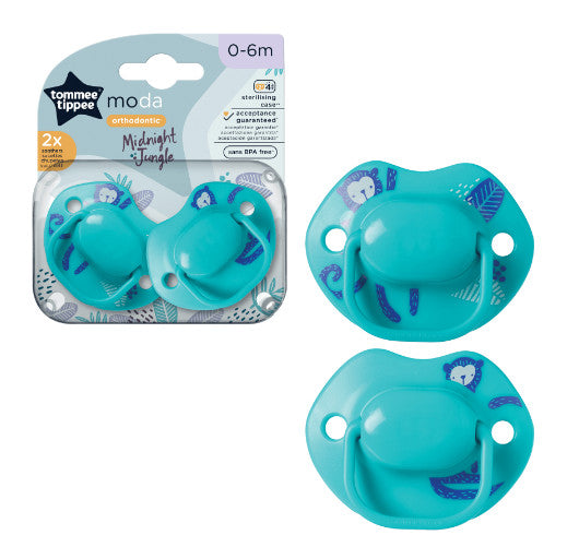 Tommee Tippee Moda Midnight Jungle Orthodontic Soother x 2pcs (0-6 Months)