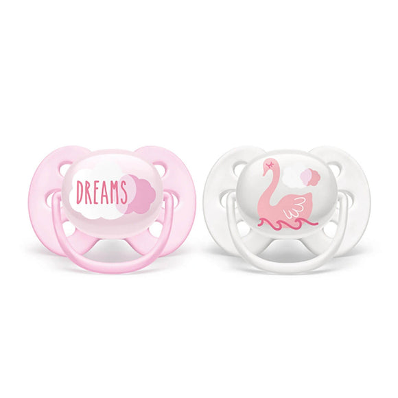 Avent 2 Deco Ultra Soft Soothers 0-6 M