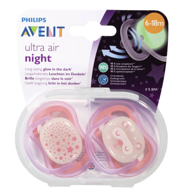 Avent 2 Ultra Air Night Soother 6-18 M