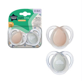 Tommee Tippee Orthodontic Night Time Soothers x 2pcs (0-6 Months) - 0