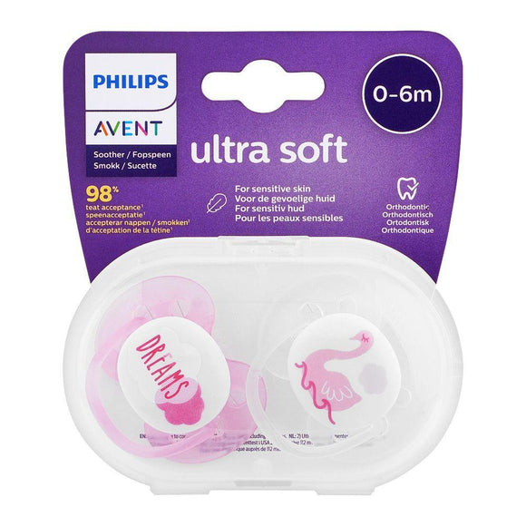Avent 2 Deco Ultra Soft Soothers 0-6 M