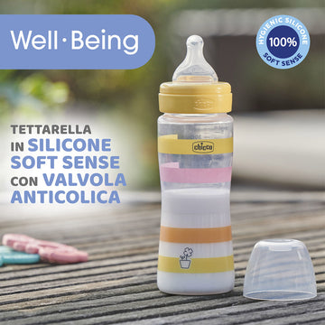 Buy girl Chicco Well-Being Rapid Flow Plastic Baby Bottle 4M+ - 330 ml