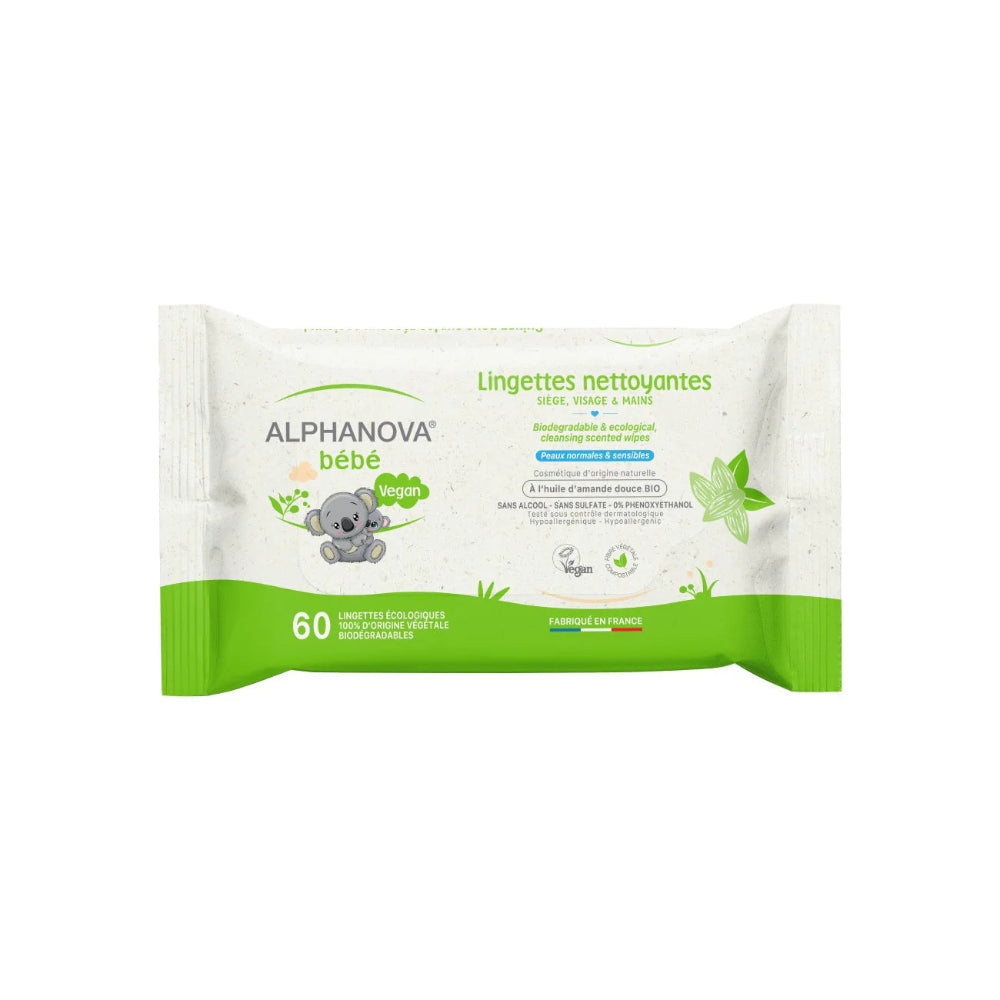 Alphanova Bébé Cleansing Wipes - 60 Pcs