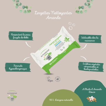 Alphanova Bébé Cleansing Wipes - 60 Pcs - 0
