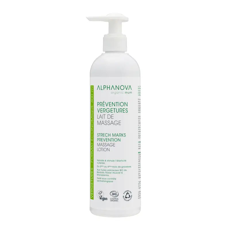 Alphanova Organic Mum Massage Milk Anti Stretch Mark Care - 400 ml