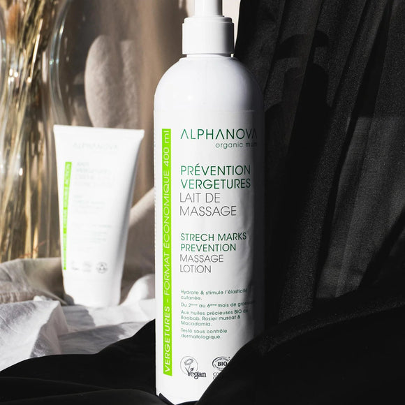 Alphanova Organic Mum Massage Milk Anti Stretch Mark Care - 400 ml