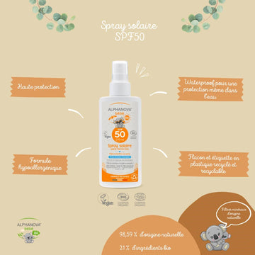 Alphanova  Bébé Organic Hypoallergenic Baby Sun Spray SPF 50 - 125 ml - 0