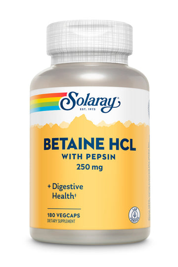 Solaray Betaine HCl With Pespsin - 100 Capsules - 0