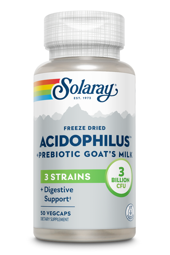 Solaray Acidophilus 3 Stain Probiotic & Prebiotic Goat's Milk - 50 Capsules