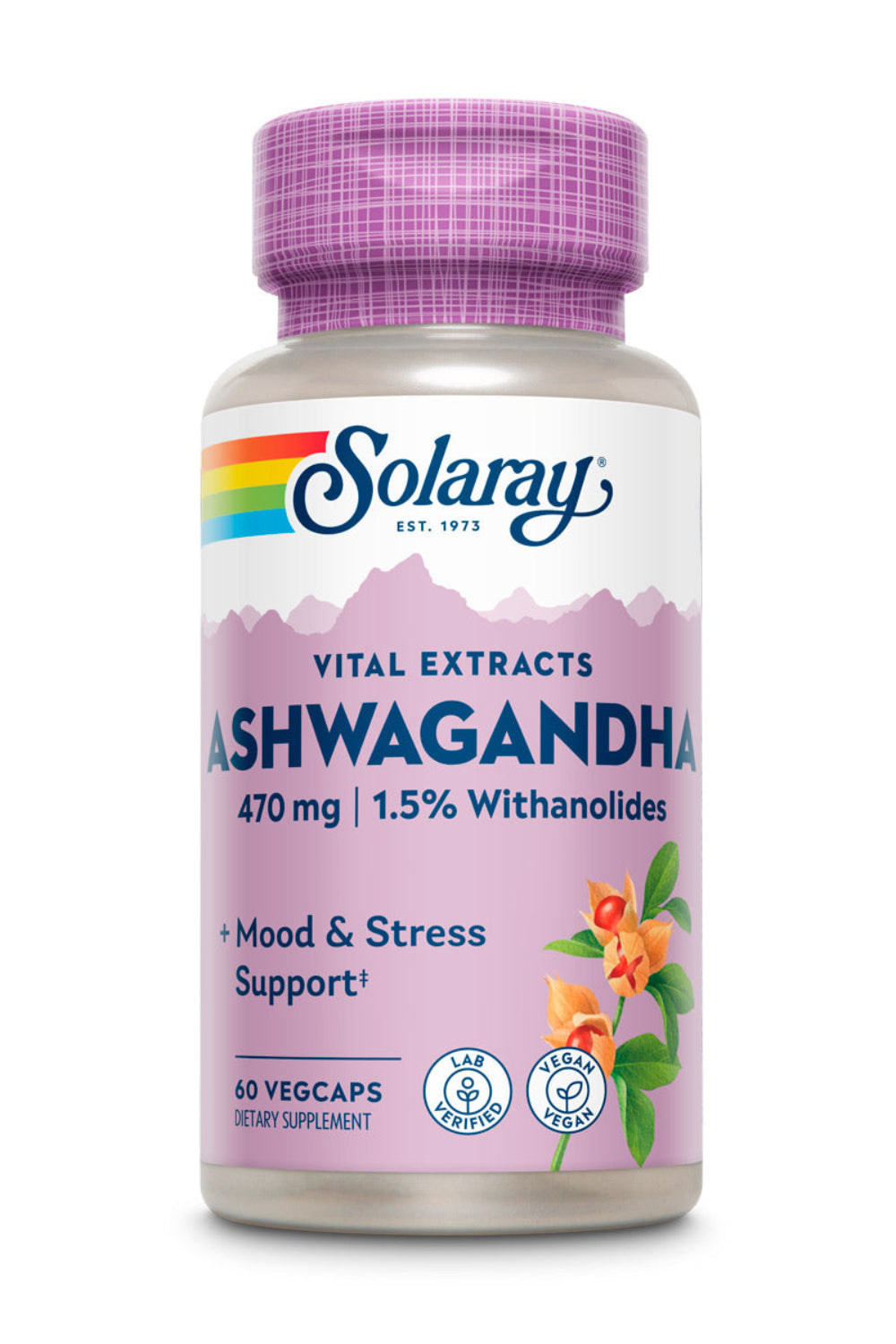 Solaray Ashwagandha Root Extract 250 mg - 60 Capsules