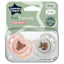 Tommee Tippee Fun Friends Orthodontic Soother x 2pcs (0-6 Months)-1