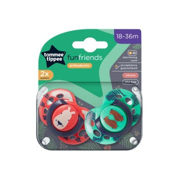 Tommee Tippee Fun Friends Orthodontic Soother - 2 Packs - 0