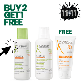 A-Derma Exomega Buy 2 Get 1 Bundle