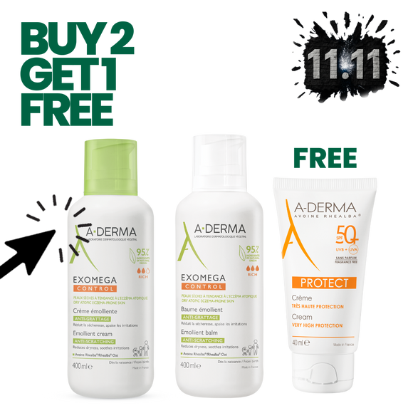 A-Derma Exomega Buy 2 Get 1 Bundle