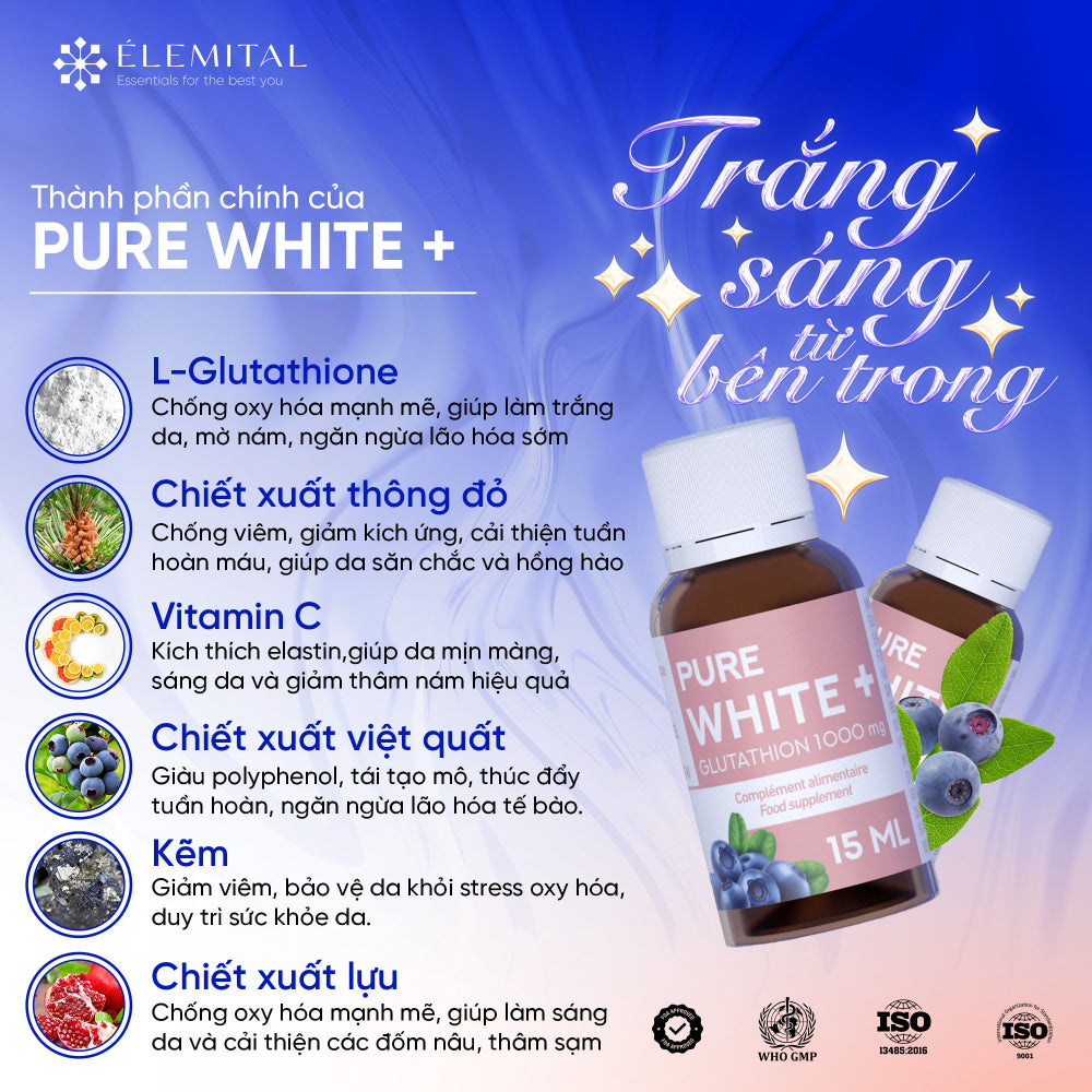Pure White + Glutathion - 10 Drinkable Shots