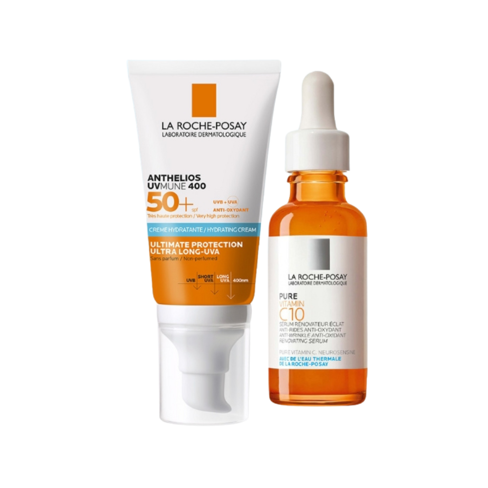 La Roche Posay Vitamin C Serum With Hydrating Sunscreen Bundle