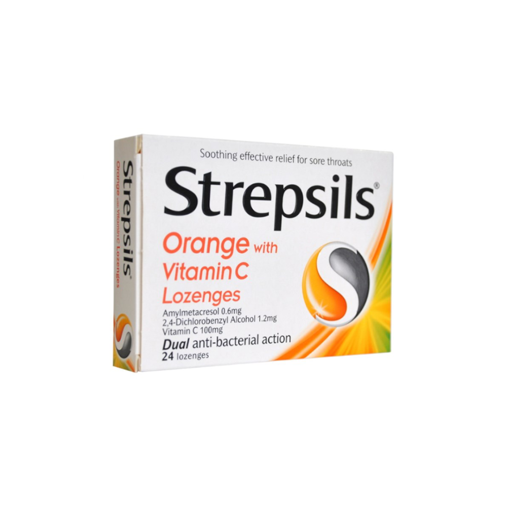 Strepsils Orange With Vitamin C - 24 Lozenges