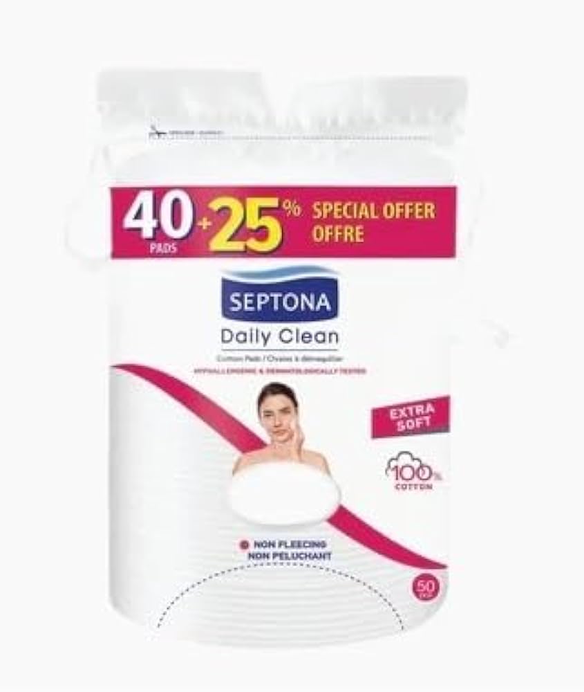 Septona Oval Cotton Pads 40+25%Special Offer - 40 Pcs