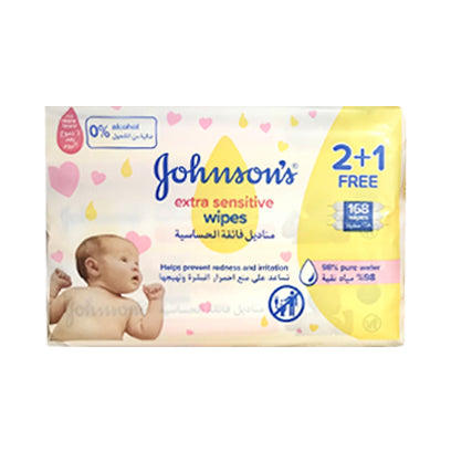 Johnson's Baby Sensitive Wipes Bundle - 168 Wipes