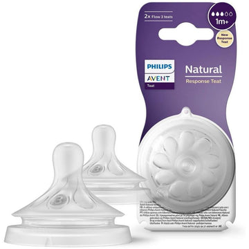 Avent 2 Natural Teats Medium Flow 3 Holes - 1M+