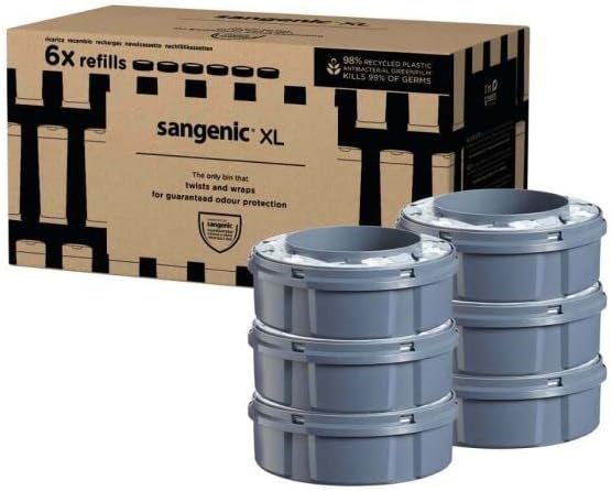 Tommee Tippee Twist & Click Nappy Bin XL Refill Cassettes - Pack of 6