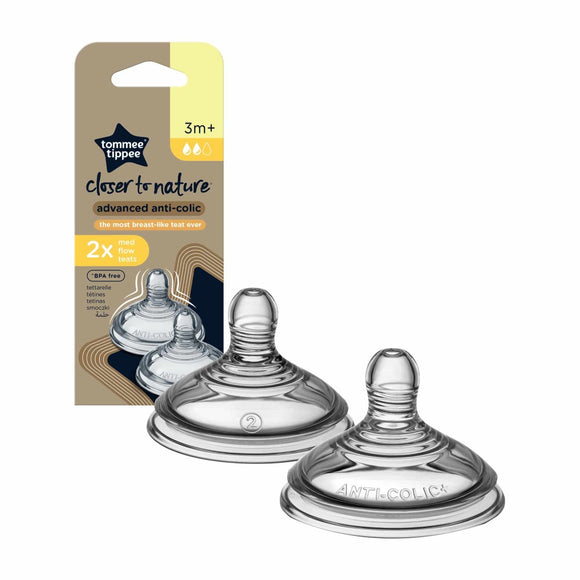 Tommee Tippee Medium Flow Teats - 2 Pieces - 3m+