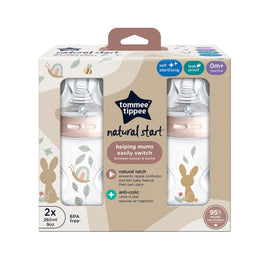 Tommee Tippee Natural Start Slow Flow Bottles  X2 - 260 ml