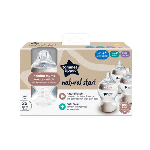Tommee Tippee Natural Start Bottles - 0 M+ *3 Bottles