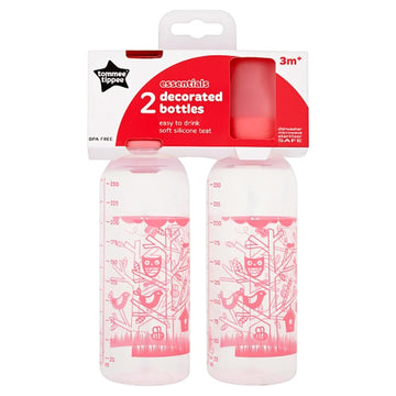 Tommee Tippee Decorated Bottles (3M+) - 2*260 ml