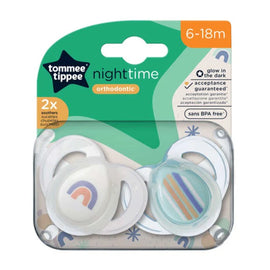 Tommee Tippee Orthodontic Night Time Soothers x 2pcs (6-18 Months)