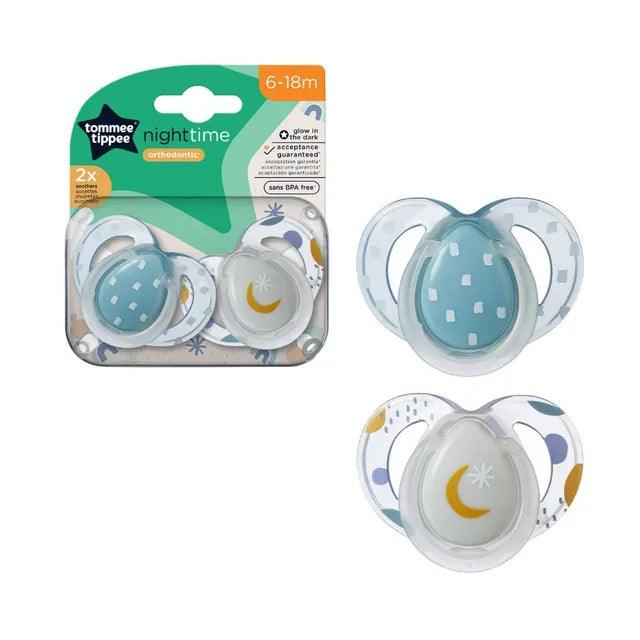 Tommee Tippee Orthodontic Night Time Soothers x 2pcs (6-18 Months)