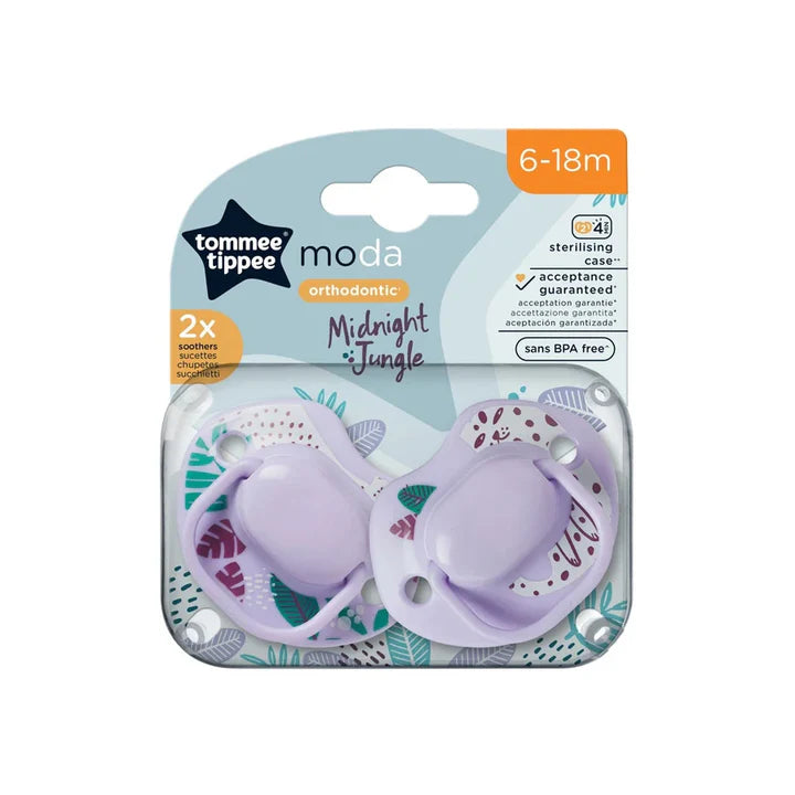 Tommee Tippee Moda Midnight Jungle Orthodontic Soother x 2pcs (6-18 Months)