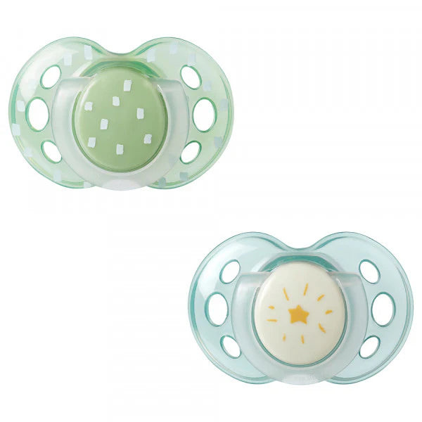 Tommee Tippee Orthodontic Night Time Soothers x 2pcs (18-36 Months) - 0