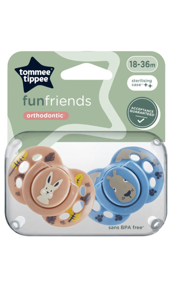 Tommee Tippee Fun Friends Orthodontic Soother x 2pcs (18-36 Months)
