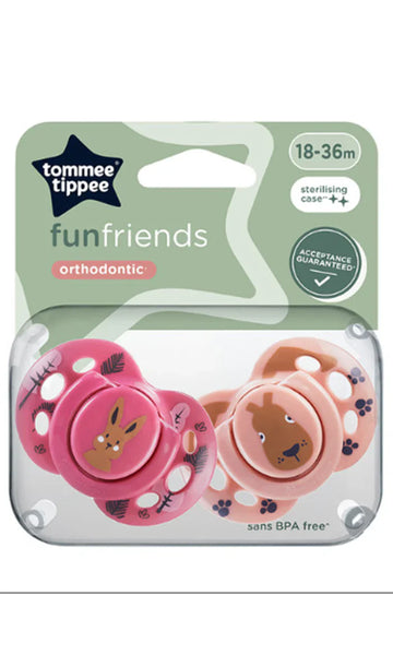 Tommee Tippee Fun Friends Orthodontic Soother x 2pcs (18-36 Months) - 0