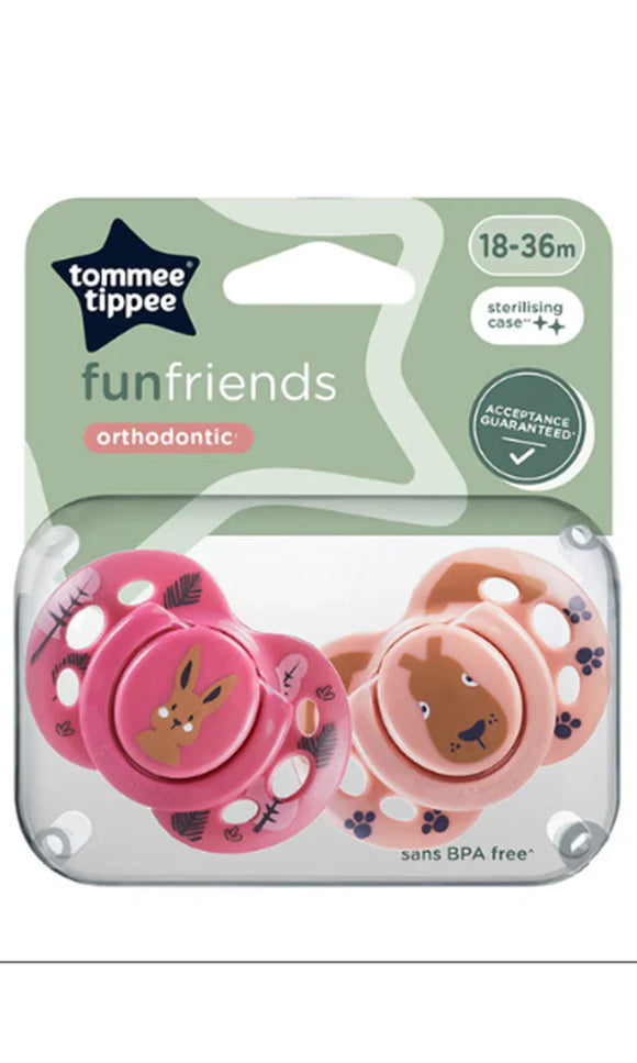 Tommee Tippee Fun Friends Orthodontic Soother x 2pcs (18-36 Months)