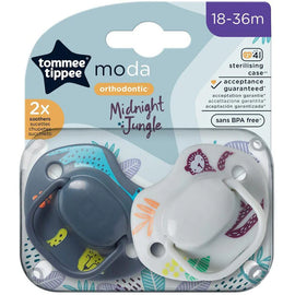 Tommee Tippee Moda Midnight Jungle Orthodontic Soother x 2pcs (18-36 Months)