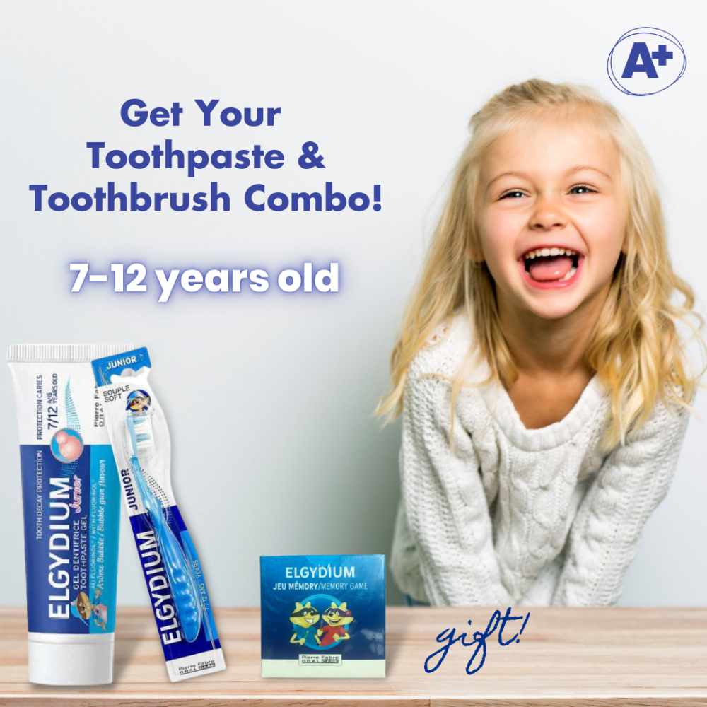 Elgydium Bubble Gum Toothpaste + Soft Toothbrush + Gift: Memory Game