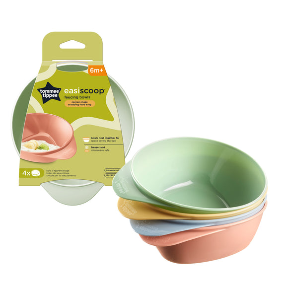 Tommee Tippee 4x Easy Scoop Feed Bowls - 6 M+