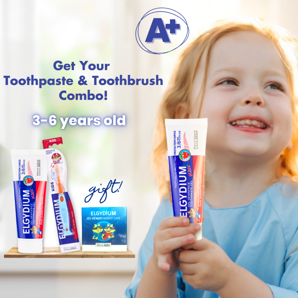 Elgydium Kids Fresh Strawberry Toothpaste Ages 3 To 6 + Elgydium Soft Toothbrush + Gift: Memory Game