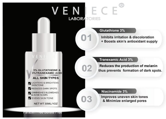 Veniece Tranexamic Acid Plus Glutathione Serum - 30 ml