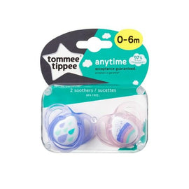 Tommee Tippee Anytime Soother Baby Girl x 2pcs (0-6 Months)