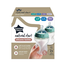 Tommee Tippee X2 Natural Start Silicone Bottles 0M+  - 260 ml