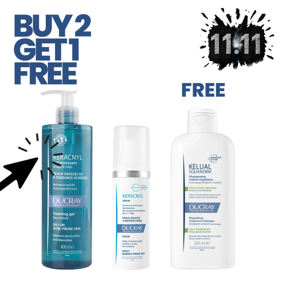 Ducray Keracnyl With Squanorm Buy 2 Get 1 Bundle