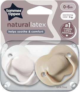 Tommee Tippee Natural Latex Soother - 2 Packs