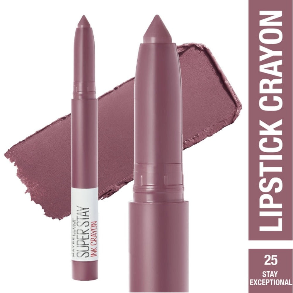Buy stay-exceptional-25 Maybelline Super Stay Ink Crayon Lipstick, Matte Longwear Lipstick