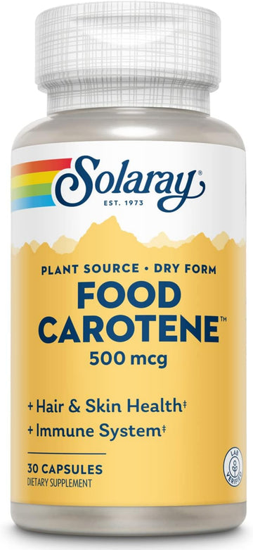 Solaray Food Carotene, Vitamin A 500 mcg - 30 Capsules