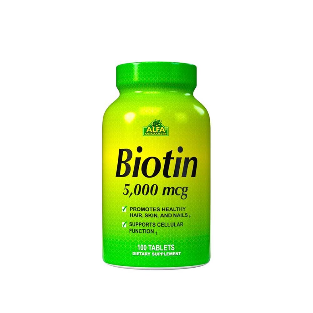 Alfa Biotin 5,000 mcg - 100 Tablets