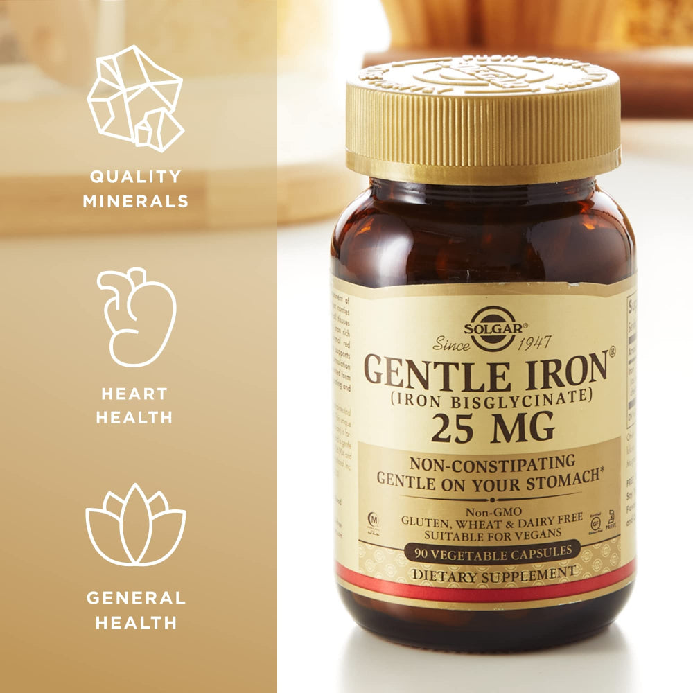 Solgar Gentle Iron 25MG - 90 Vegetable Capsules